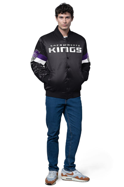 Starter Trending | MENS SACRAMENTO KINGS TRIPLE OPTION SATIN VARSITY JACKET