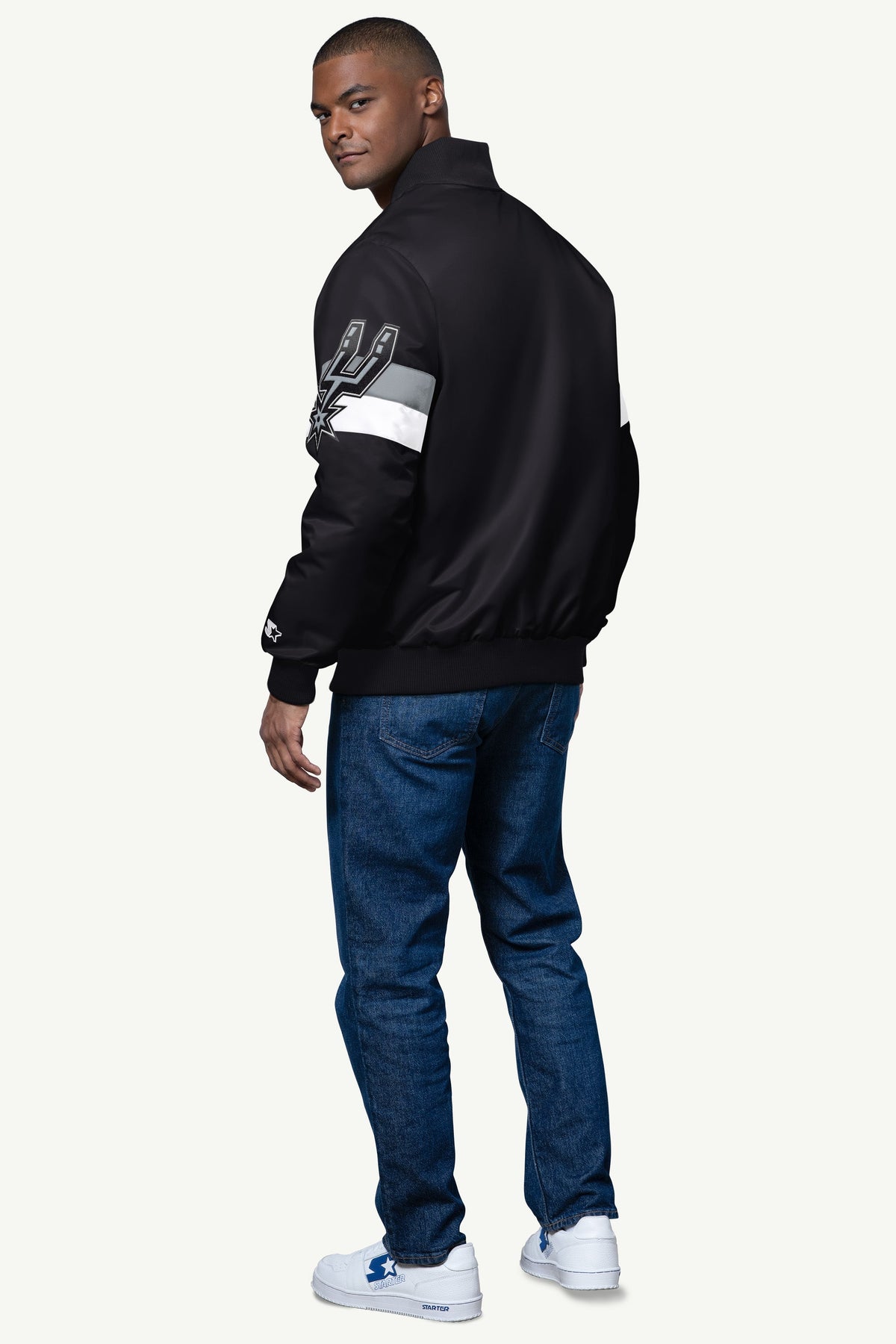 Starter Value | MENS SAN ANTONIO SPURS TRIPLE OPTION SATIN VARSITY JACKET