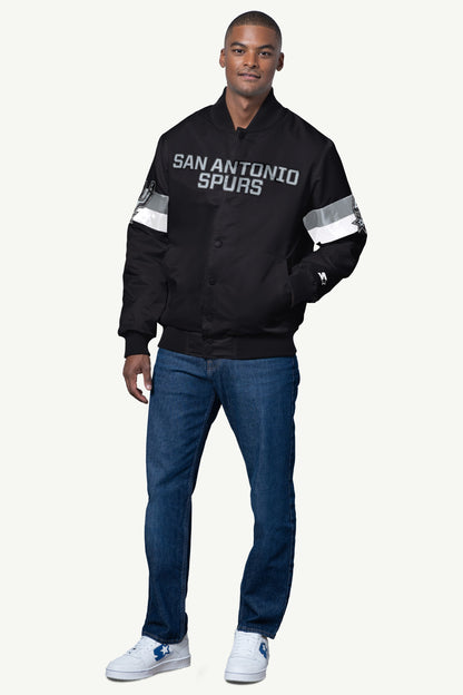 Starter Value | MENS SAN ANTONIO SPURS TRIPLE OPTION SATIN VARSITY JACKET