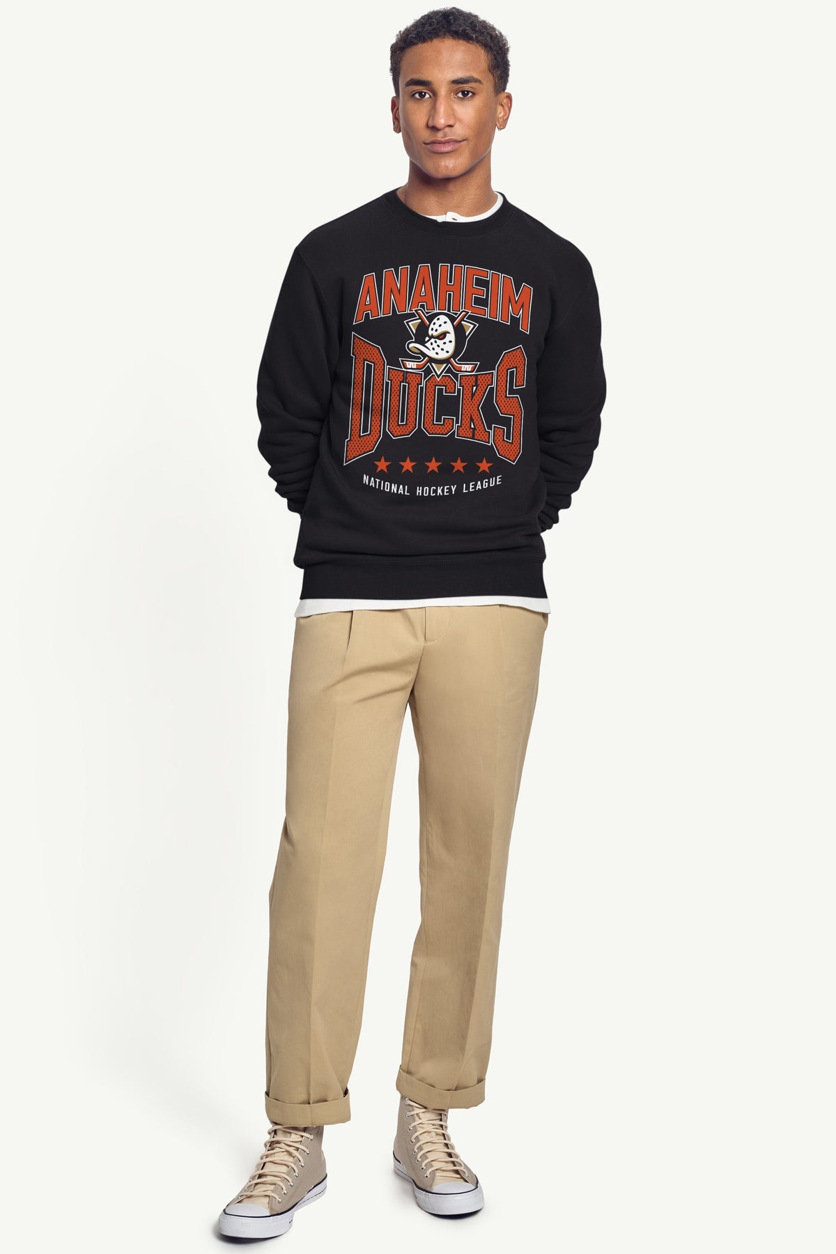 Starter Best Seller | MENS ANAHEIM DUCKS CENTER SQUEEZE SWEATSHIRT