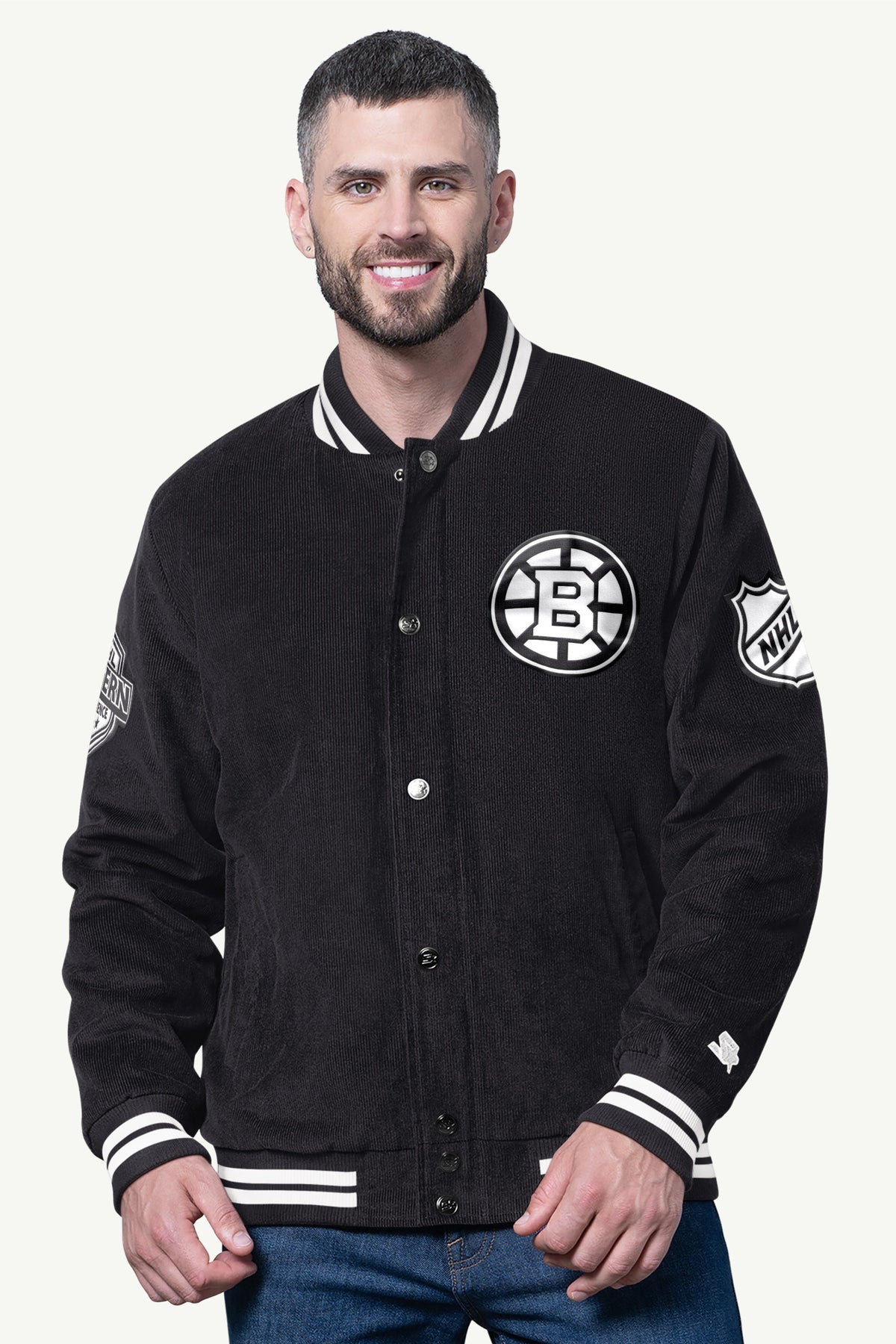 Starter Everyday | MENS BOSTON BRUINS BLACKOUT CORDUROY VARSITY JACKET