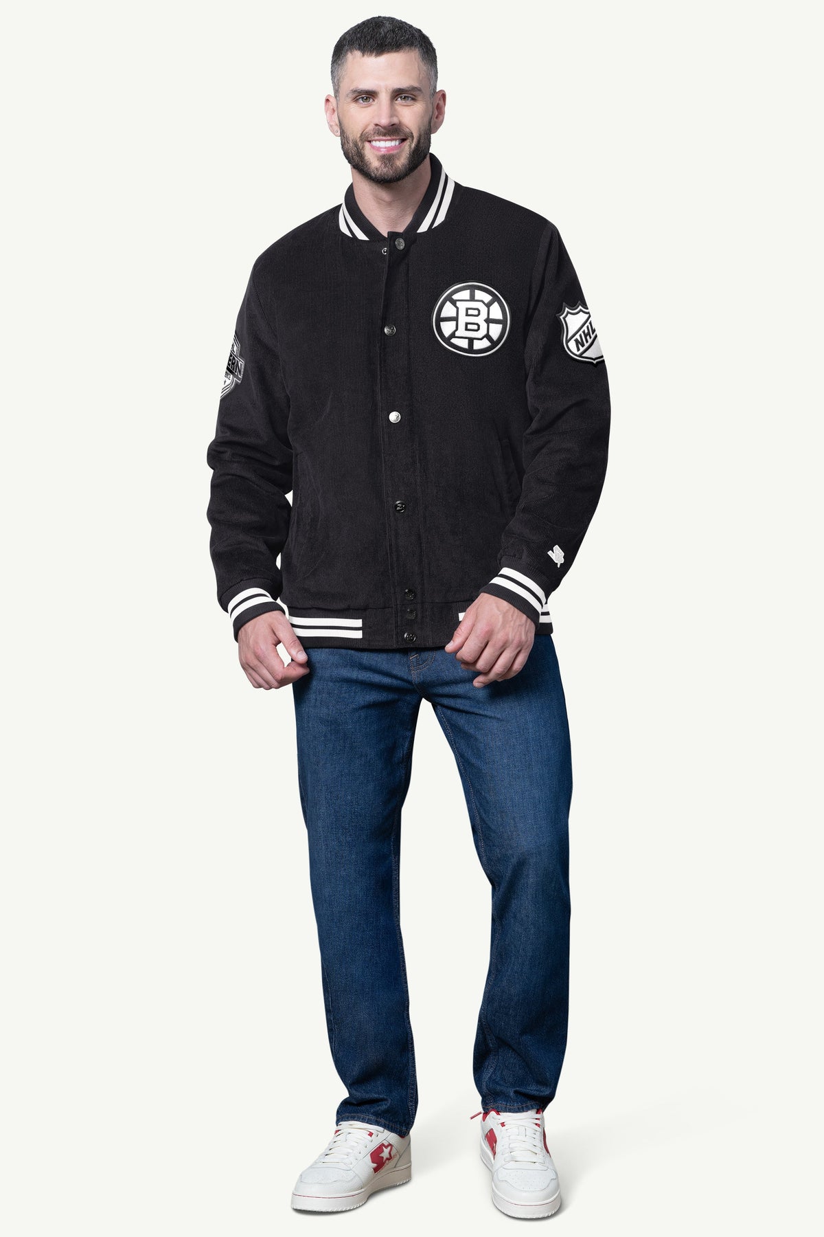 Starter Everyday | MENS BOSTON BRUINS BLACKOUT CORDUROY VARSITY JACKET