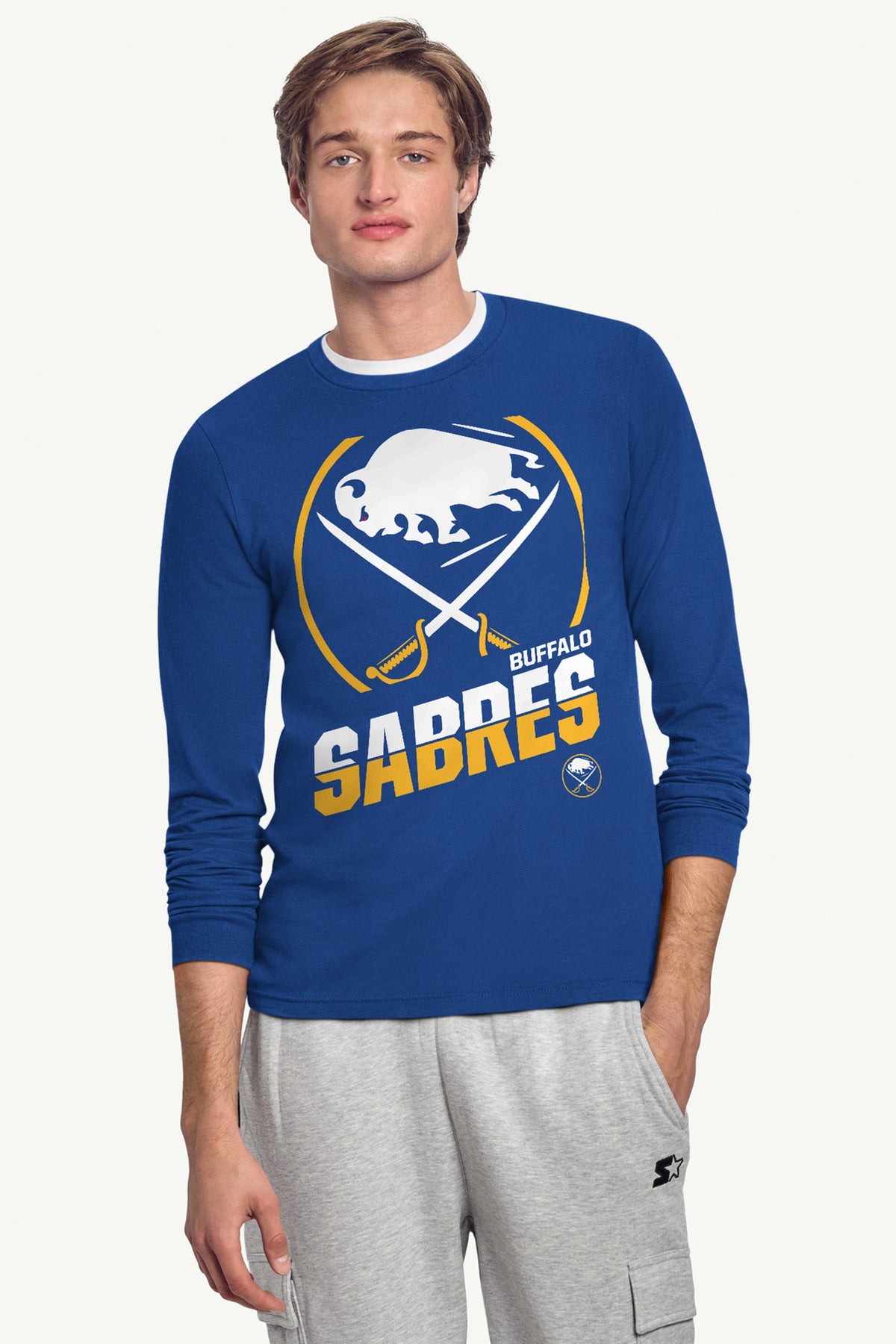Starter Sale | MENS BUFFALO SABRES LOGO ZOOM LONG SLEEVE T SHIRT