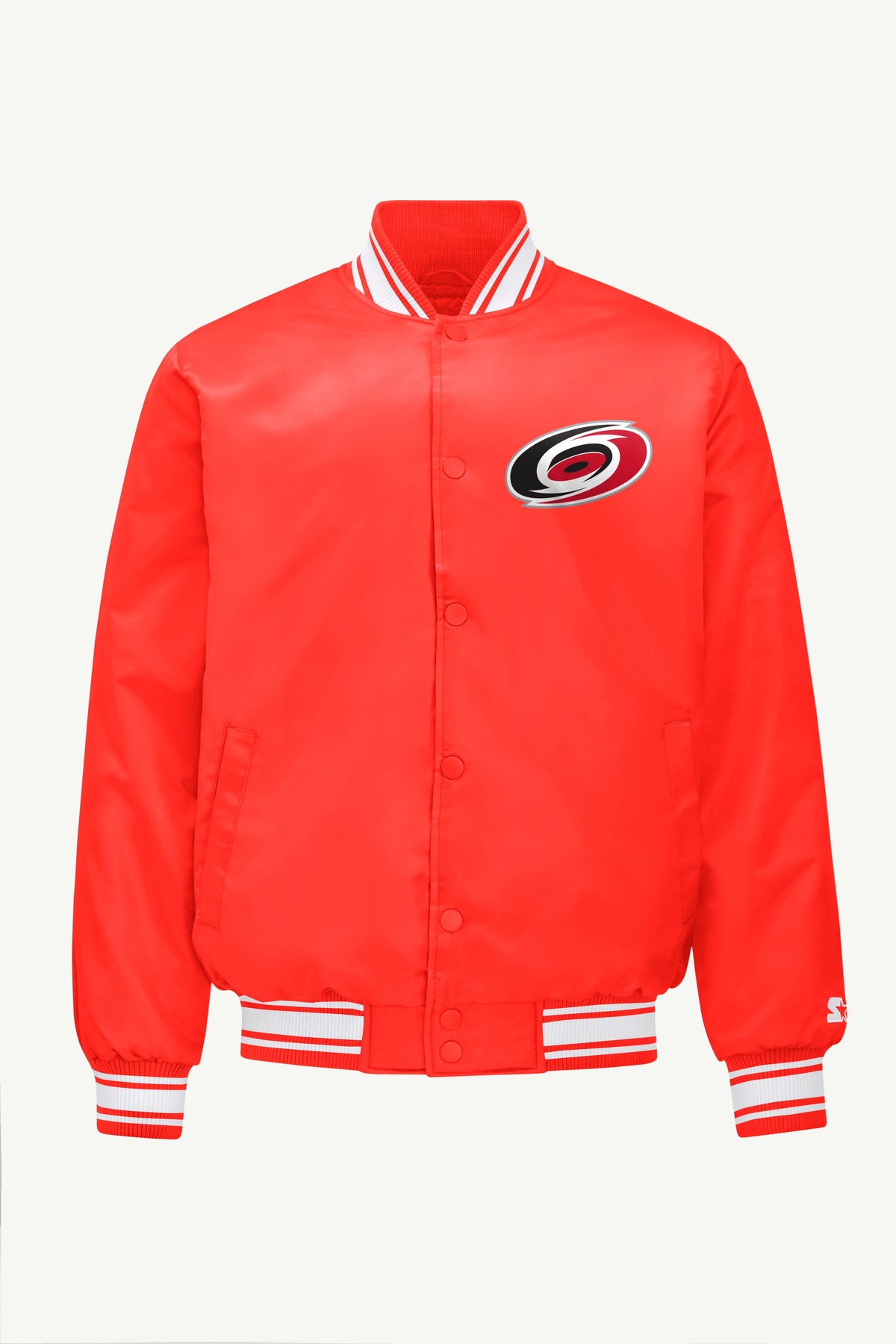 Starter Best Seller | MENS CAROLINA HURRICANES TRIANGLE SATIN VARSITY JACKET