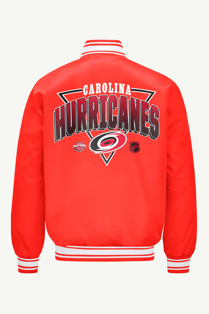Starter Best Seller | MENS CAROLINA HURRICANES TRIANGLE SATIN VARSITY JACKET