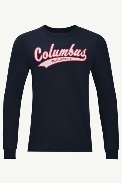 Starter Customer Favorite | MENS COLUMBUS BLUE JACKETS TAILSWEEP LONG SLEEVE T SHIRT
