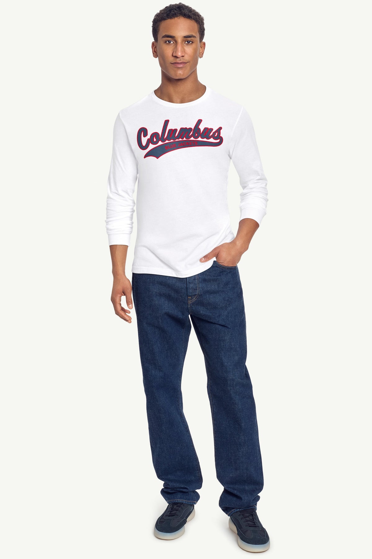 Starter Great Value | MENS COLUMBUS BLUE JACKETS TAILSWEEP LONG SLEEVE T SHIRT