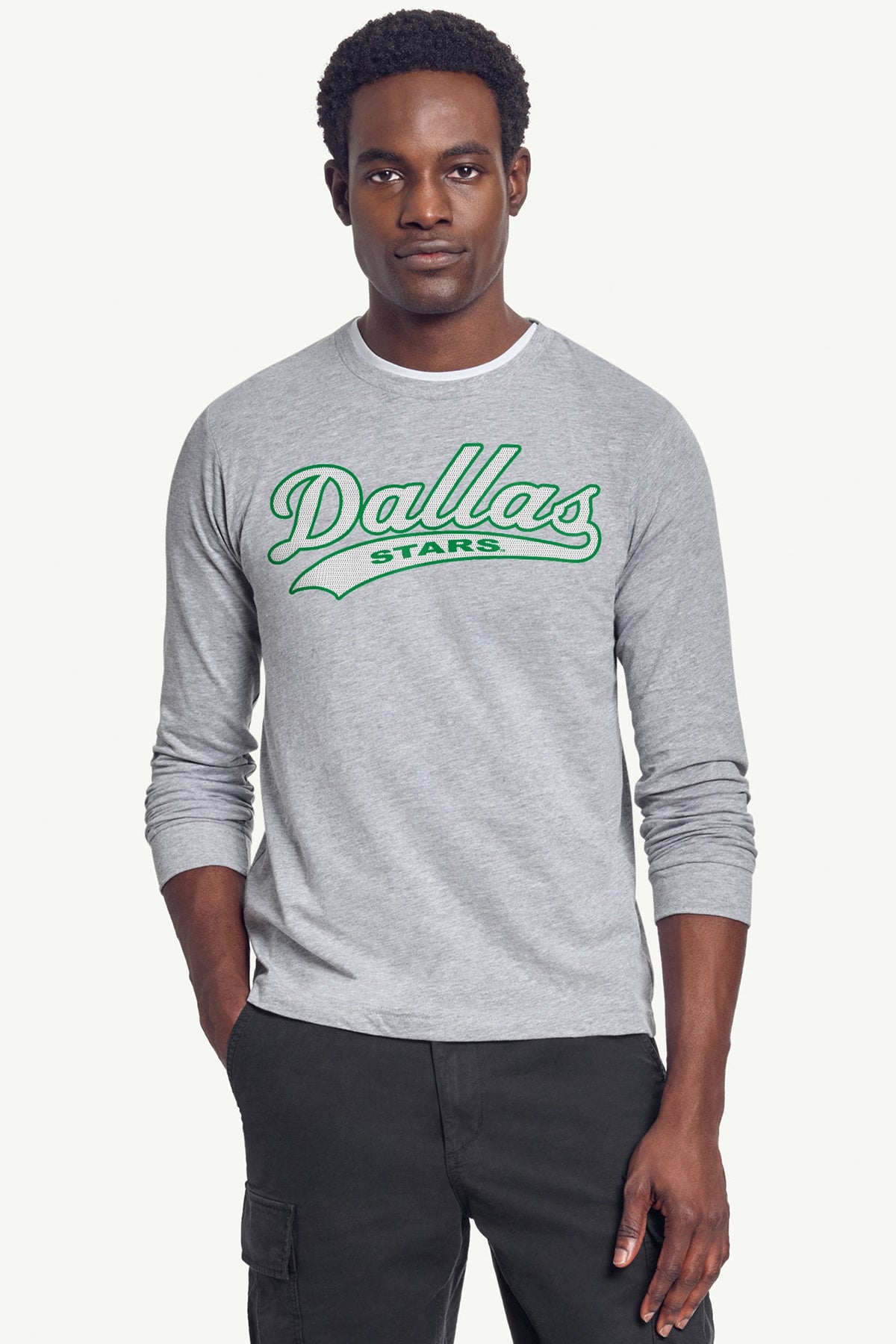 Starter Recommended | MENS DALLAS STARS TAILSWEEP LONG SLEEVE T SHIRT