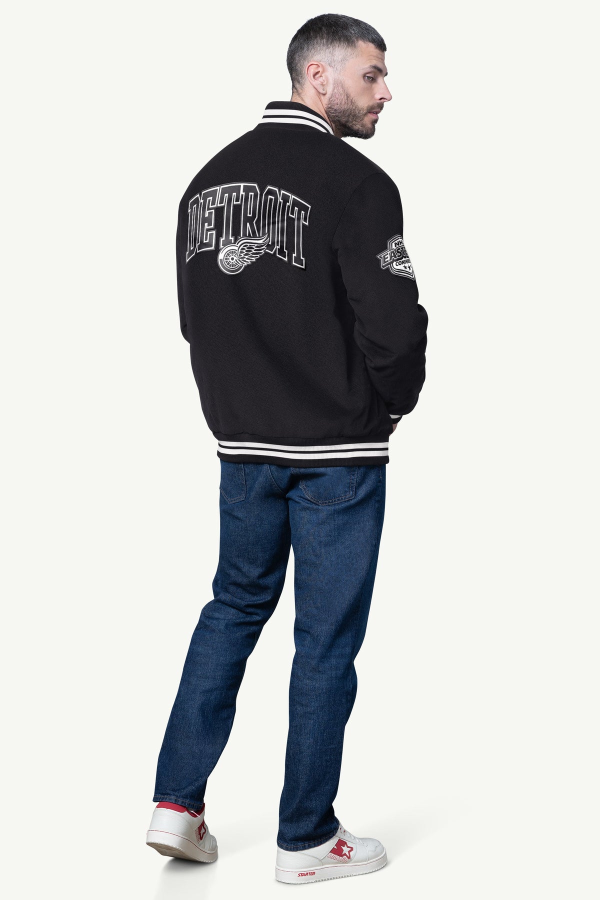 Starter Premium | MENS DETROIT RED WINGS BLACKOUT CORDUROY VARSITY JACKET