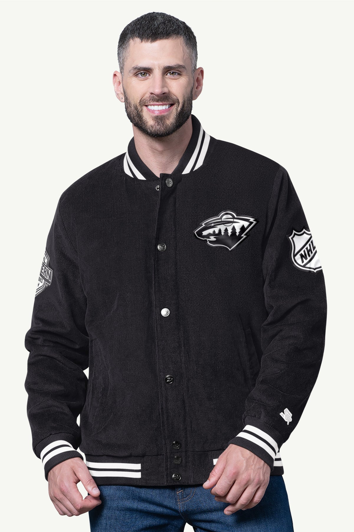 Starter New | MENS MINNESOTA WILD BLACKOUT CORDUROY VARSITY JACKET