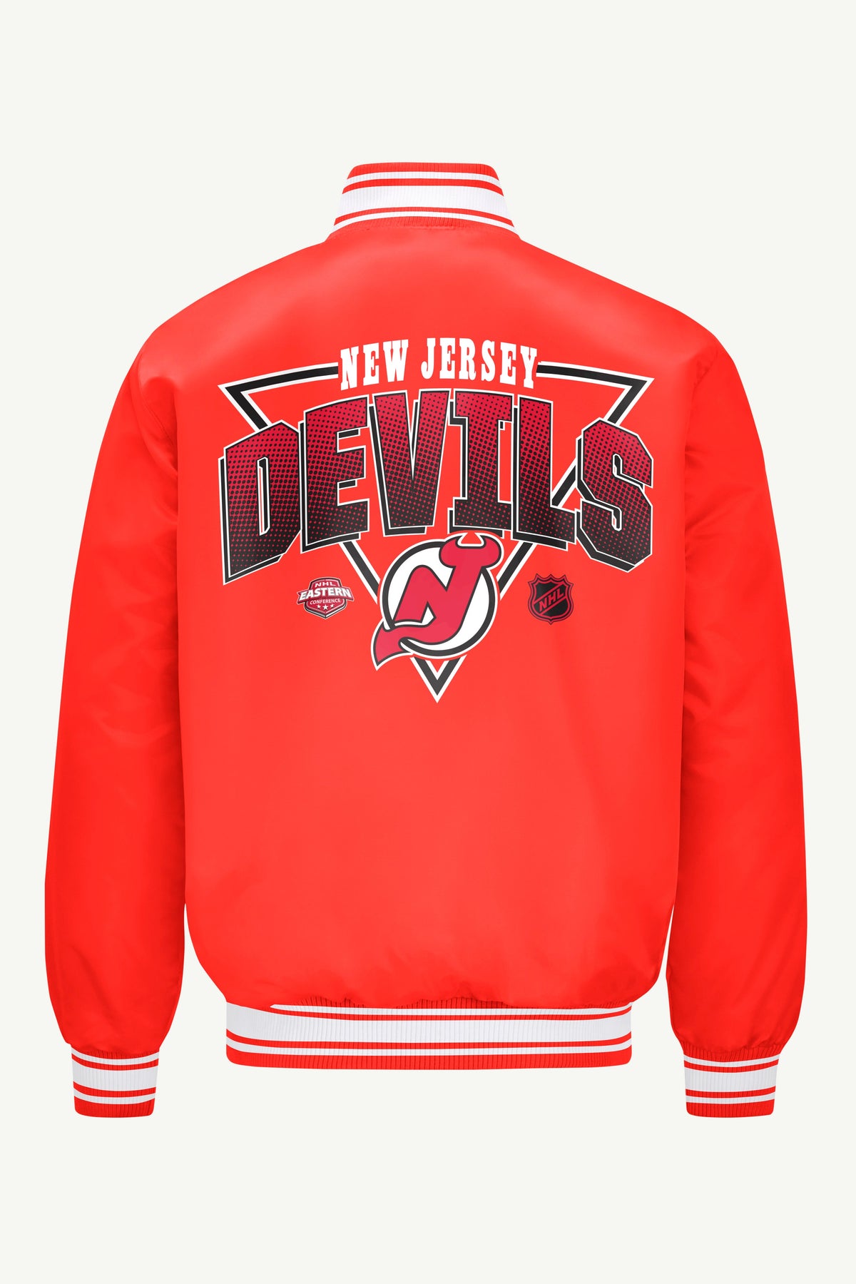 Starter Exclusive | MENS NEW JERSEY DEVILS TRIANGLE SATIN VARSITY JACKET