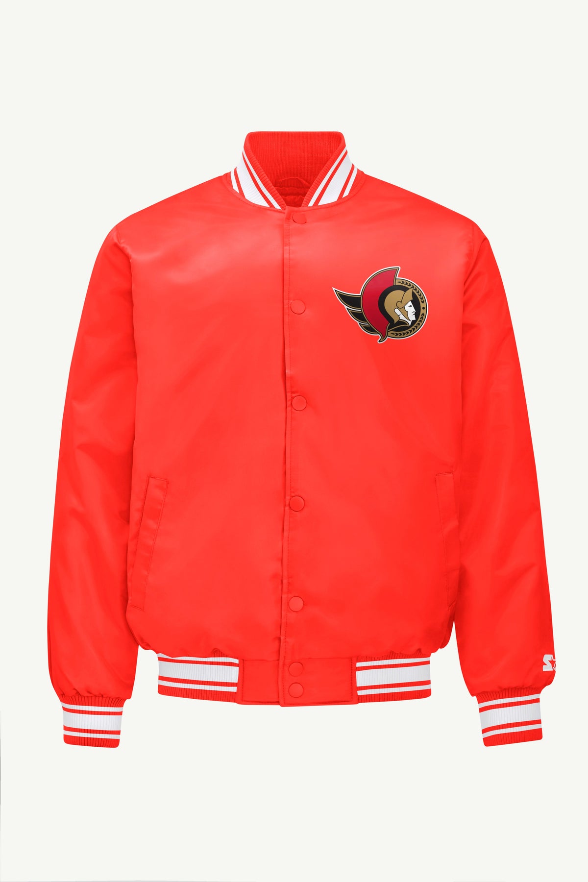 Starter Discount | MENS OTTAWA SENATORS PRINTED GRAPHIC TRIANGLE SATIN VARSITY JACKET