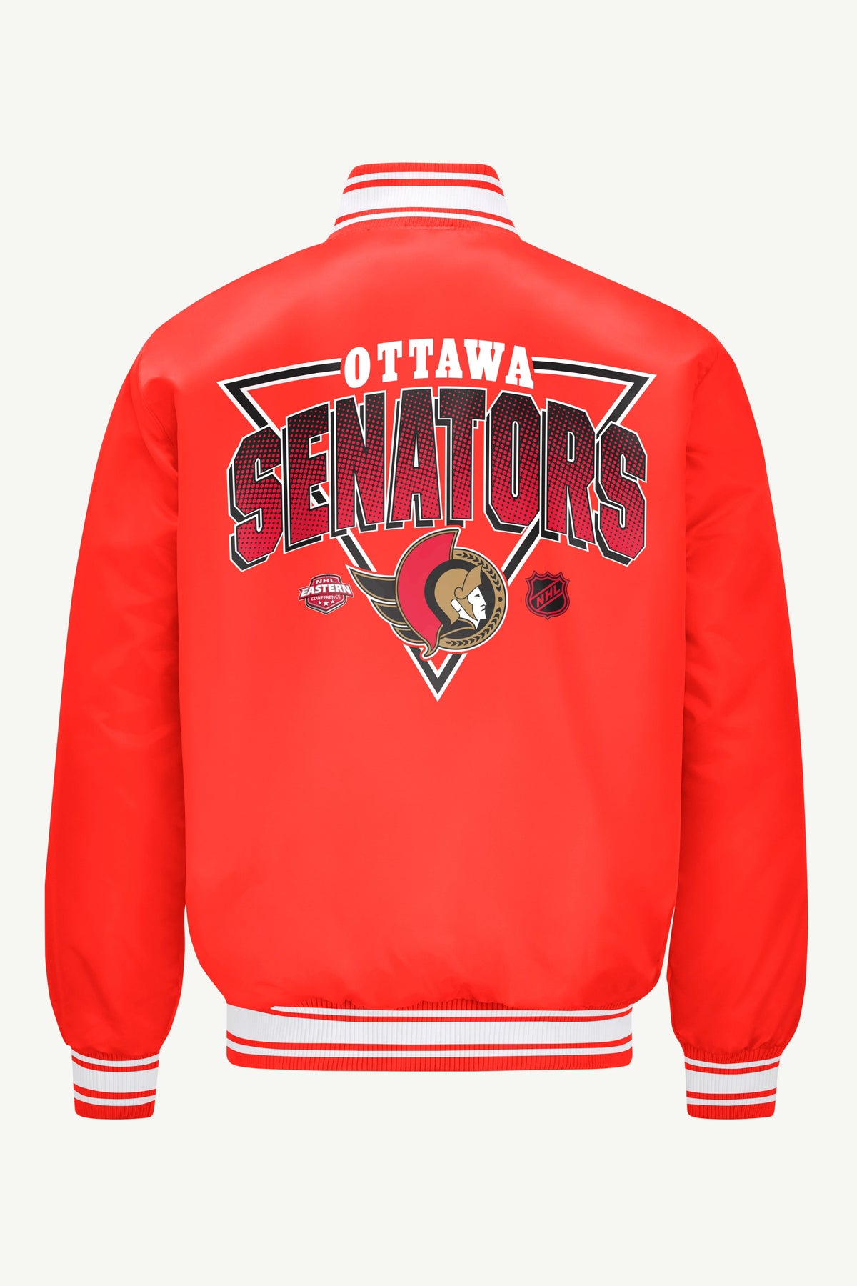Starter Discount | MENS OTTAWA SENATORS PRINTED GRAPHIC TRIANGLE SATIN VARSITY JACKET