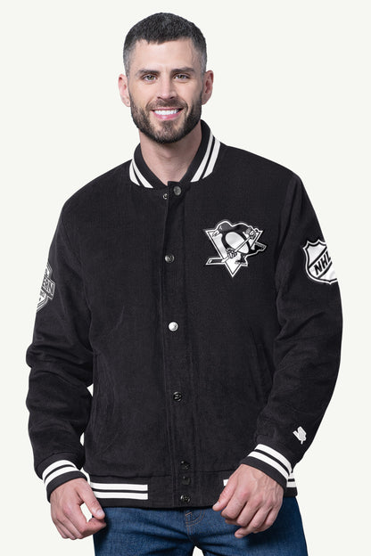 Starter Trusted | MENS PITTSBURGH PENGUINS BLACKOUT CORDUROY VARSITY JACKET