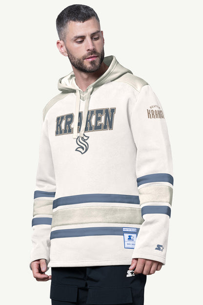 Starter Featured | MENS SEATTLE KRAKEN SLAP SHOT HOODED HOCKEY PULLOVER