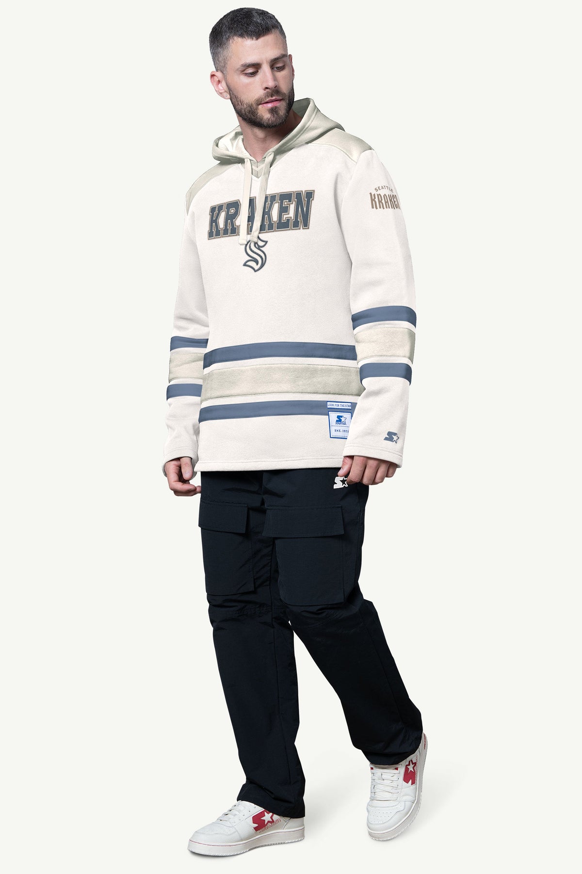 Starter Featured | MENS SEATTLE KRAKEN SLAP SHOT HOODED HOCKEY PULLOVER