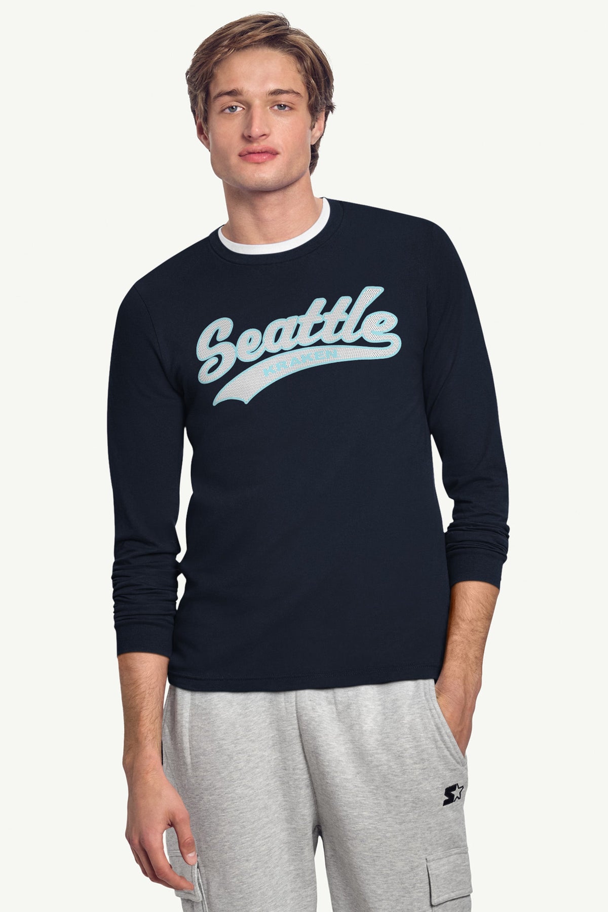 Starter Special Offer | MENS SEATTLE KRAKEN TAILSWEEP LONG SLEEVE T SHIRT