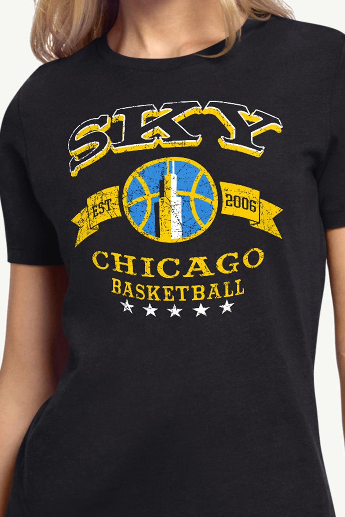 Starter Customer Favorite | WOMENS WNBA CHICAGO SKY BLEACHERS & BANNER T SHIRT