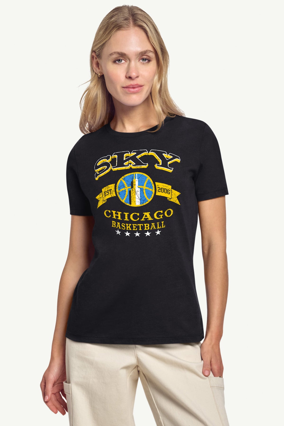 Starter Customer Favorite | WOMENS WNBA CHICAGO SKY BLEACHERS & BANNER T SHIRT