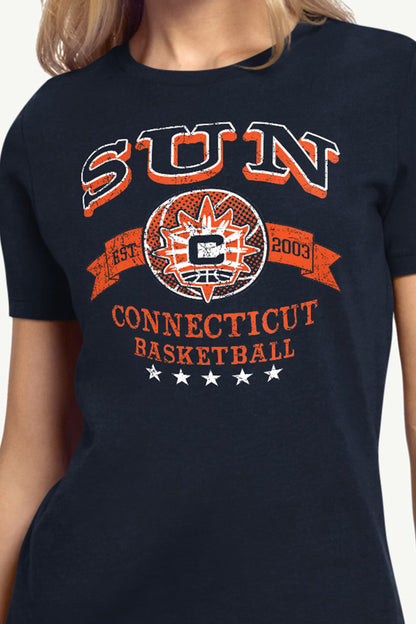 Starter Latest | WOMENS WNBA CONNECTICUT SUN BLEACHERS & BANNER T SHIRT