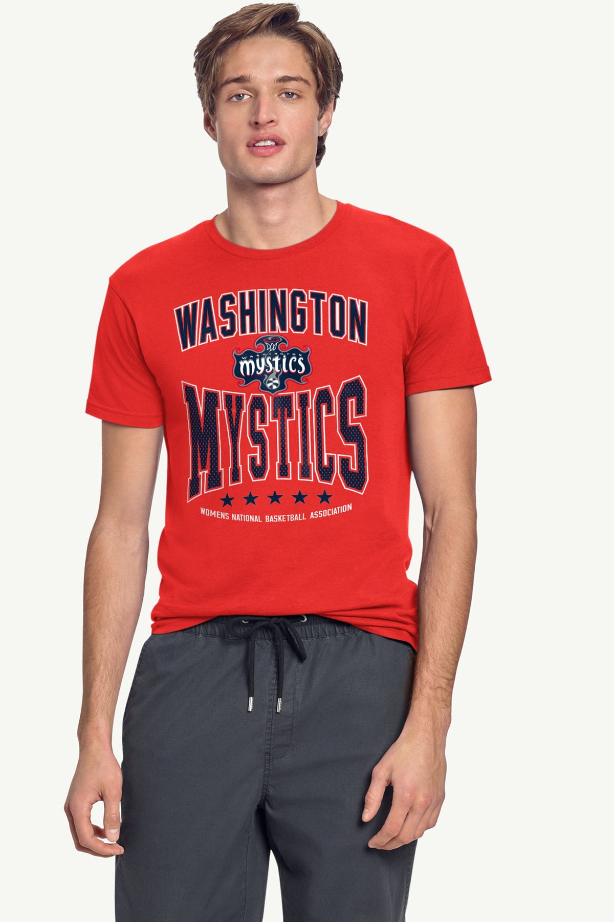 Starter Recommended | MENS WNBA WASHINGTON MYSTICS CENTER SQUEEZE T SHIRT