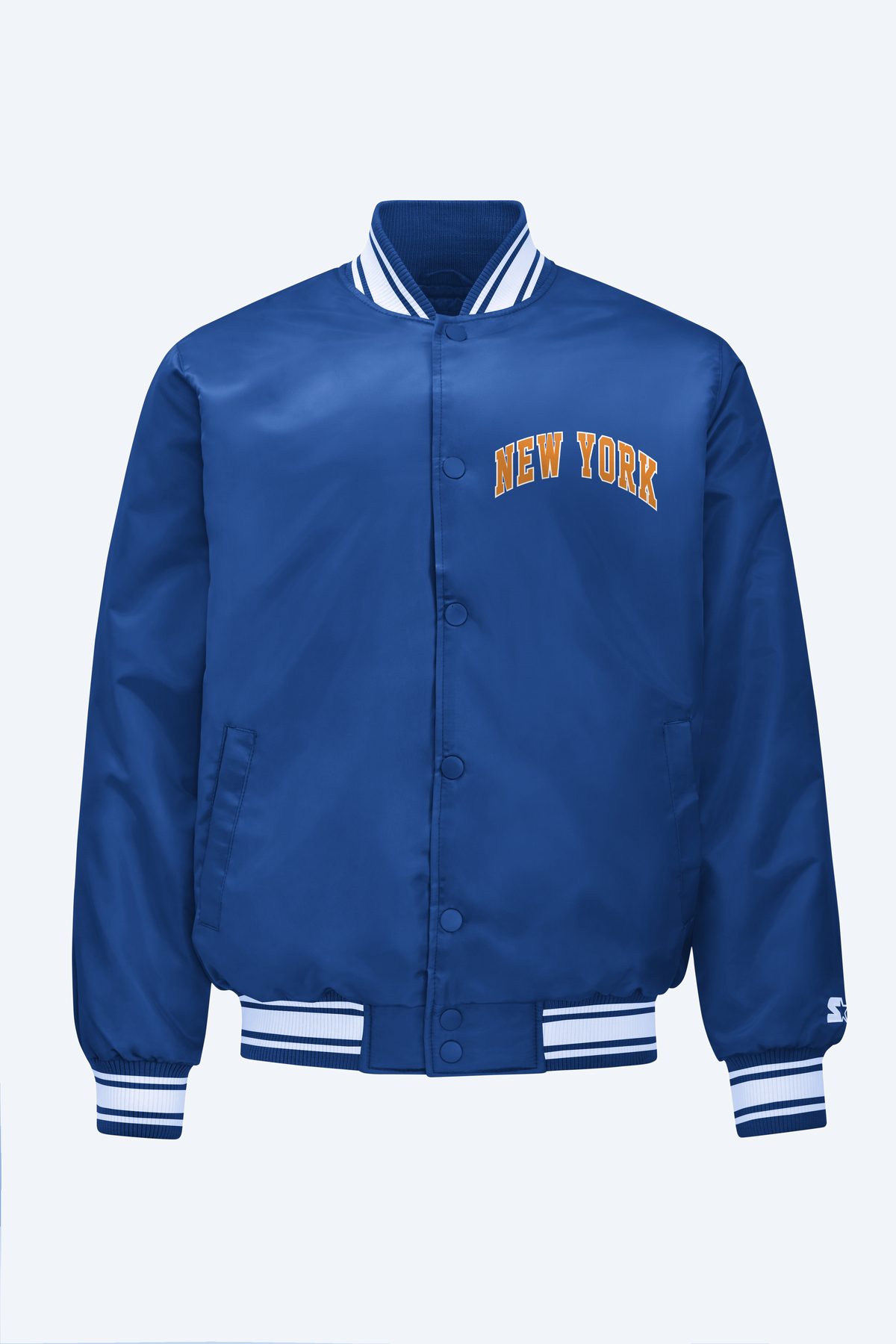 Starter Value | MENS NEW YORK KNICKS PRINTED GRAPHIC SATIN VARSITY JACKET
