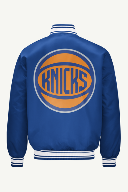 Starter Value | MENS NEW YORK KNICKS PRINTED GRAPHIC SATIN VARSITY JACKET