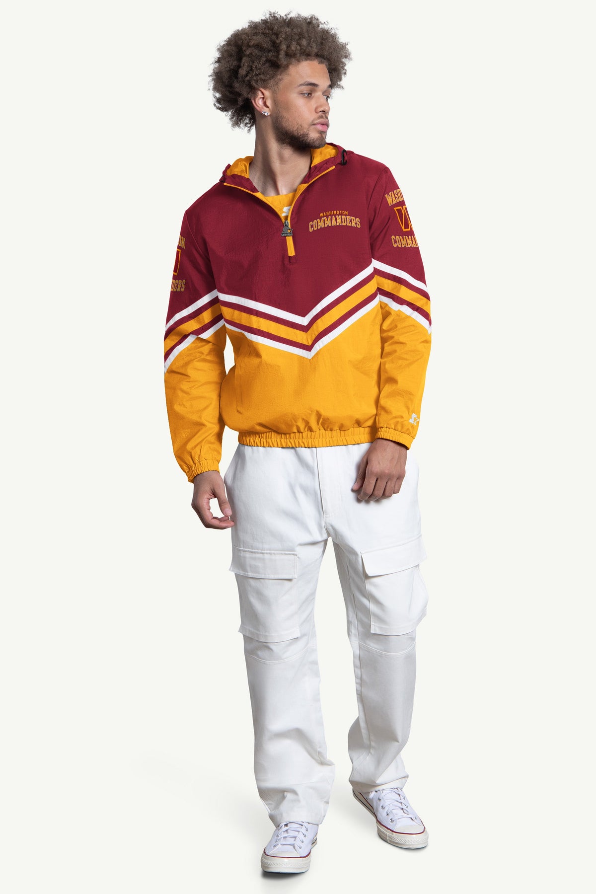 Starter Recommended | MENS WASHINGTON COMMANDERS  FAIR PLAY HALF ZIP HOODED PULLOVER