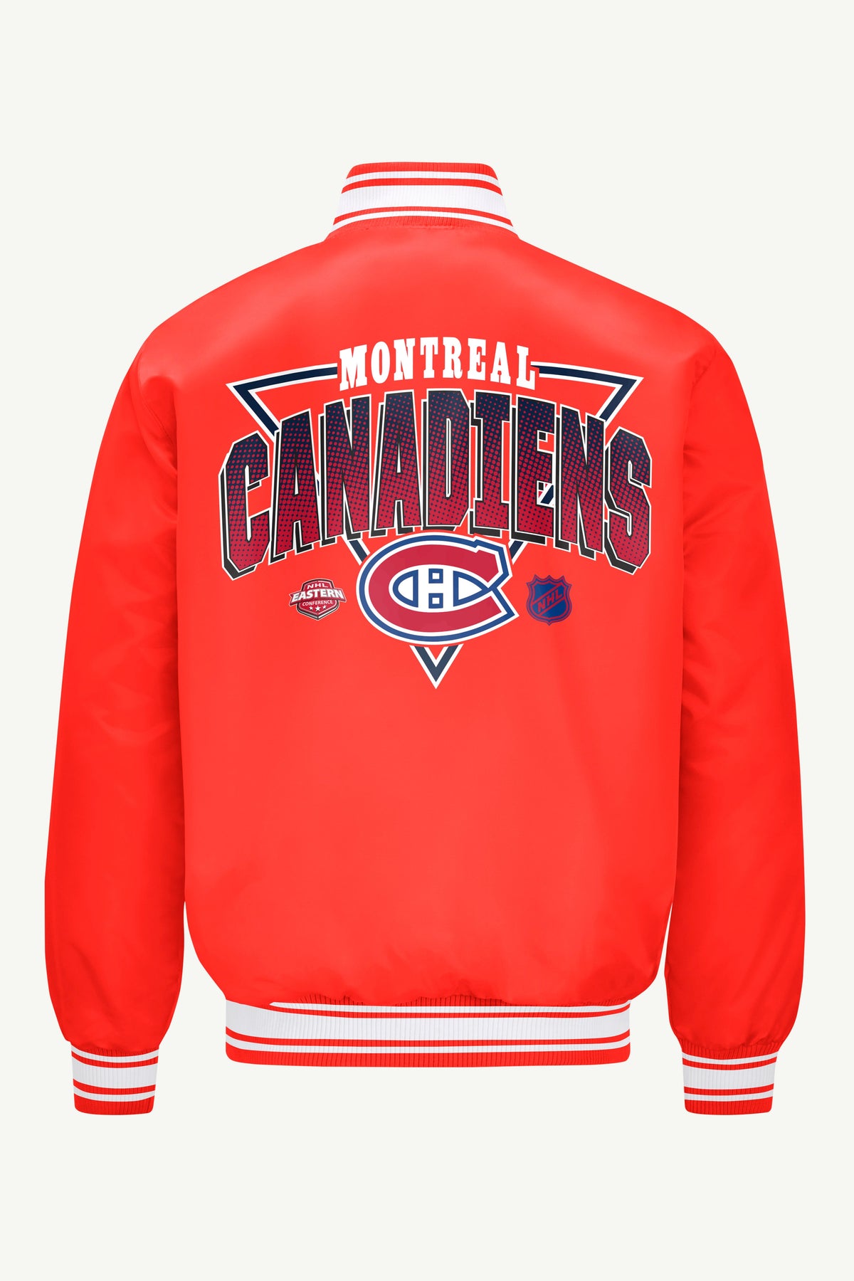 Starter Smart Buy | MENS MONTREAL CANADIENS PRINTED GRAPHIC TRIANGLE SATIN VARSITY JACKET