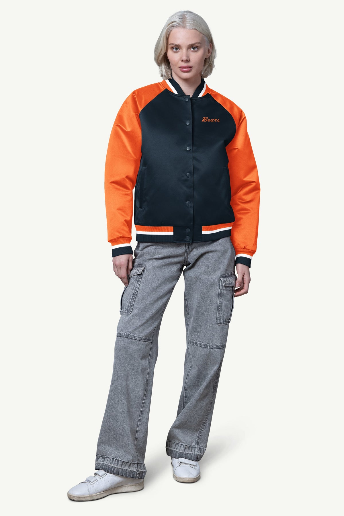 Starter Hot Sale | WOMENS CHICAGO BEARS FINAL SCORE SATIN VARSITY JACKET