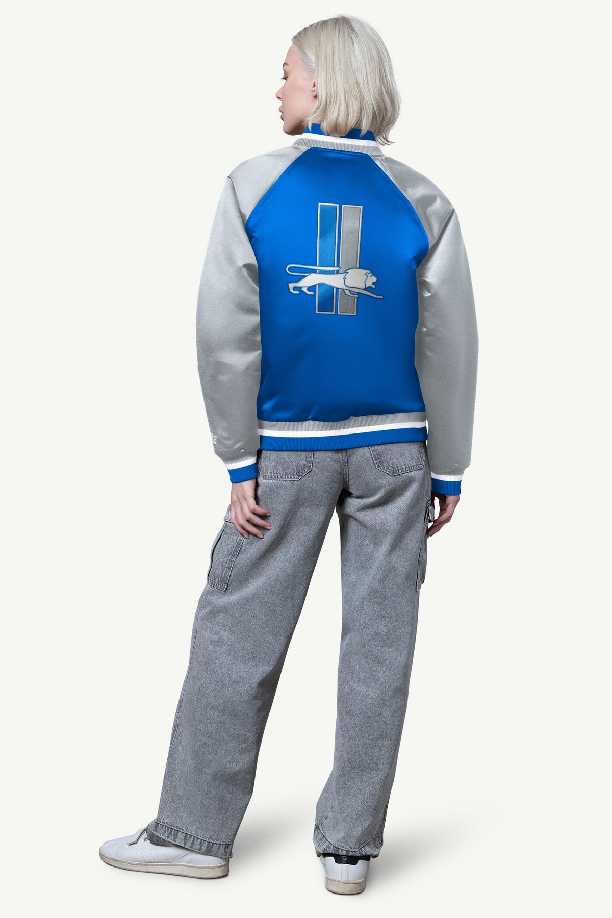 Starter New | WOMENS DETROIT LIONS FINAL SCORE SATIN VARSITY JACKET