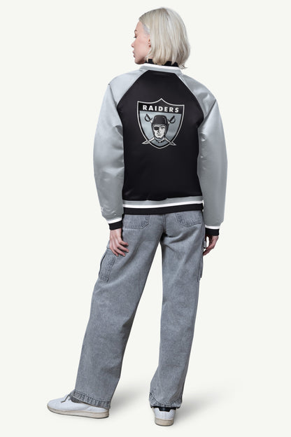Starter Trusted | WOMENS LAS VEGAS RAIDERS FINAL SCORE SATIN VARSITY JACKET