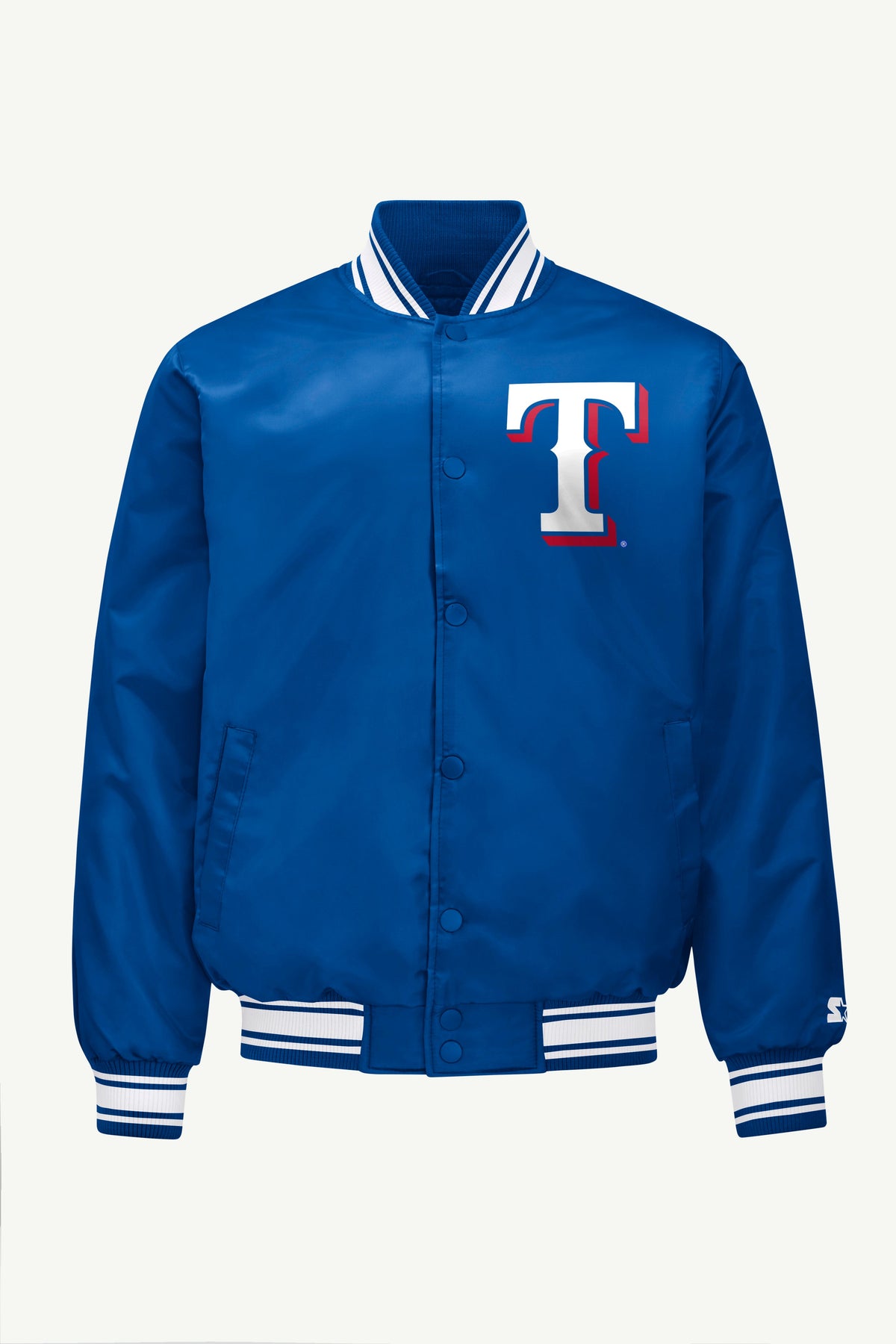 Starter Special Offer | MENS TEXAS RANGERS HOMEPLATE SATIN VARSITY JACKET