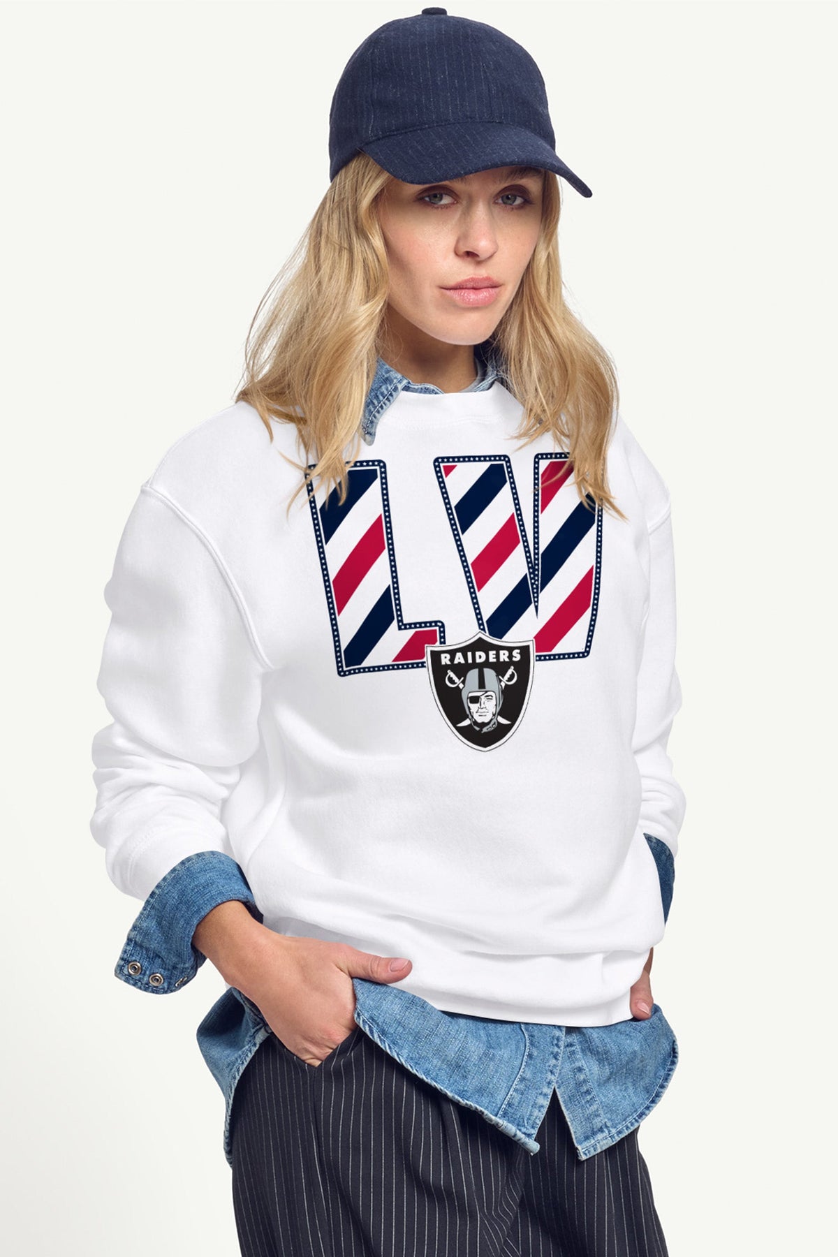 Starter Essential | WOMENS LAS VEGAS RAIDERS STARS AND STRIPES SWEATSHIRT
