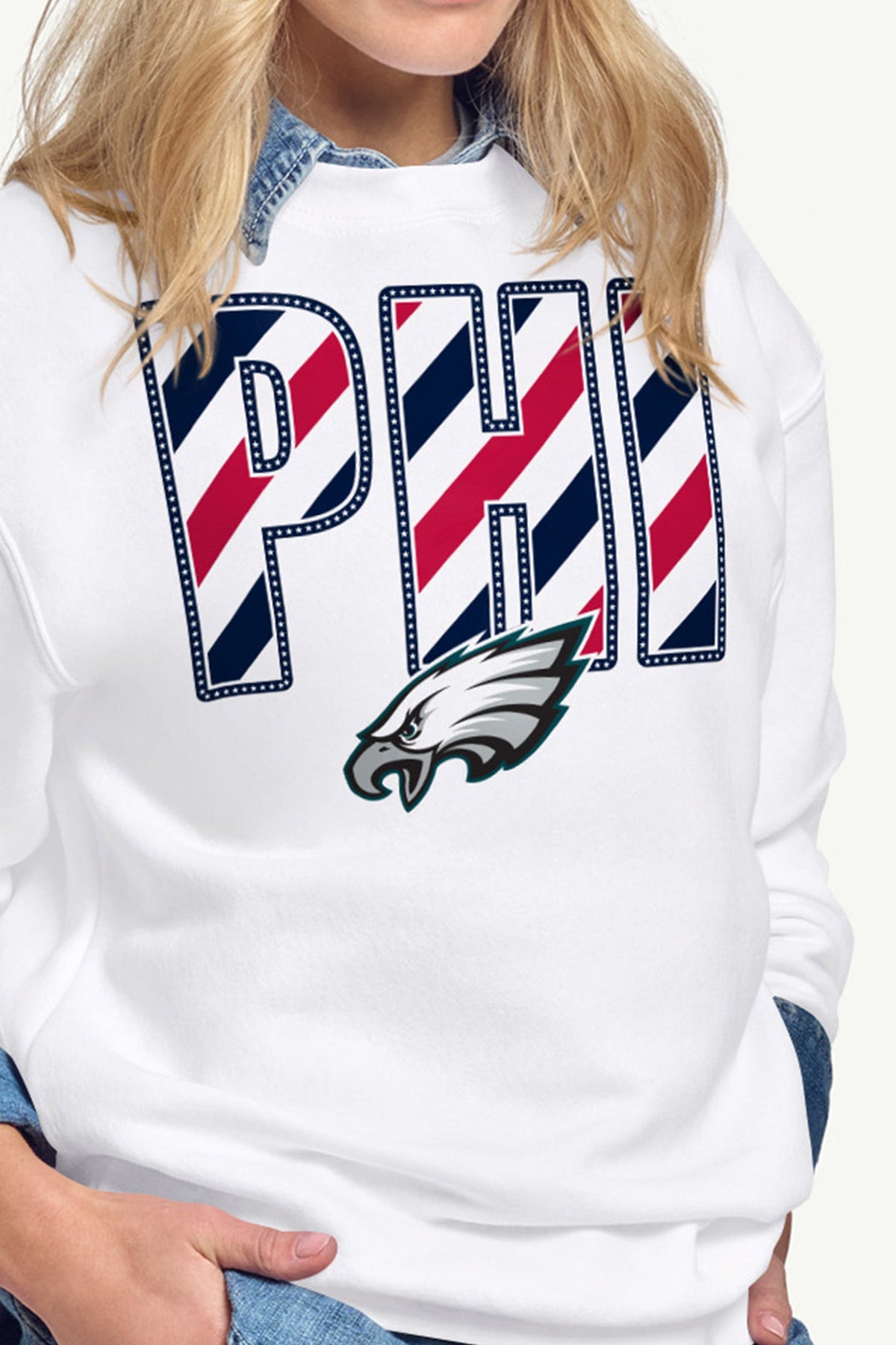 Starter Quality | WOMENS PHILADELPHIA EAGLES STARS AND STRIPES SWEATSHIRT