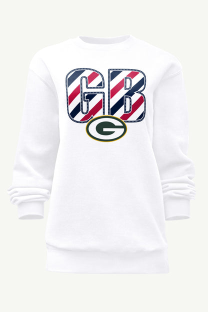 Starter Exclusive | WOMENS GREEN BAY PACKERS STARS AND STRIPES SWEATSHIRT