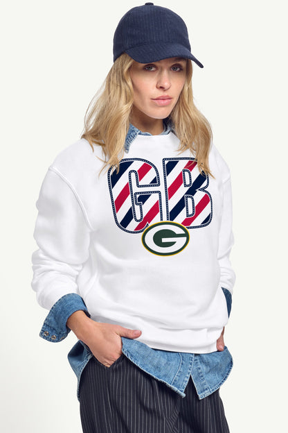 Starter Exclusive | WOMENS GREEN BAY PACKERS STARS AND STRIPES SWEATSHIRT