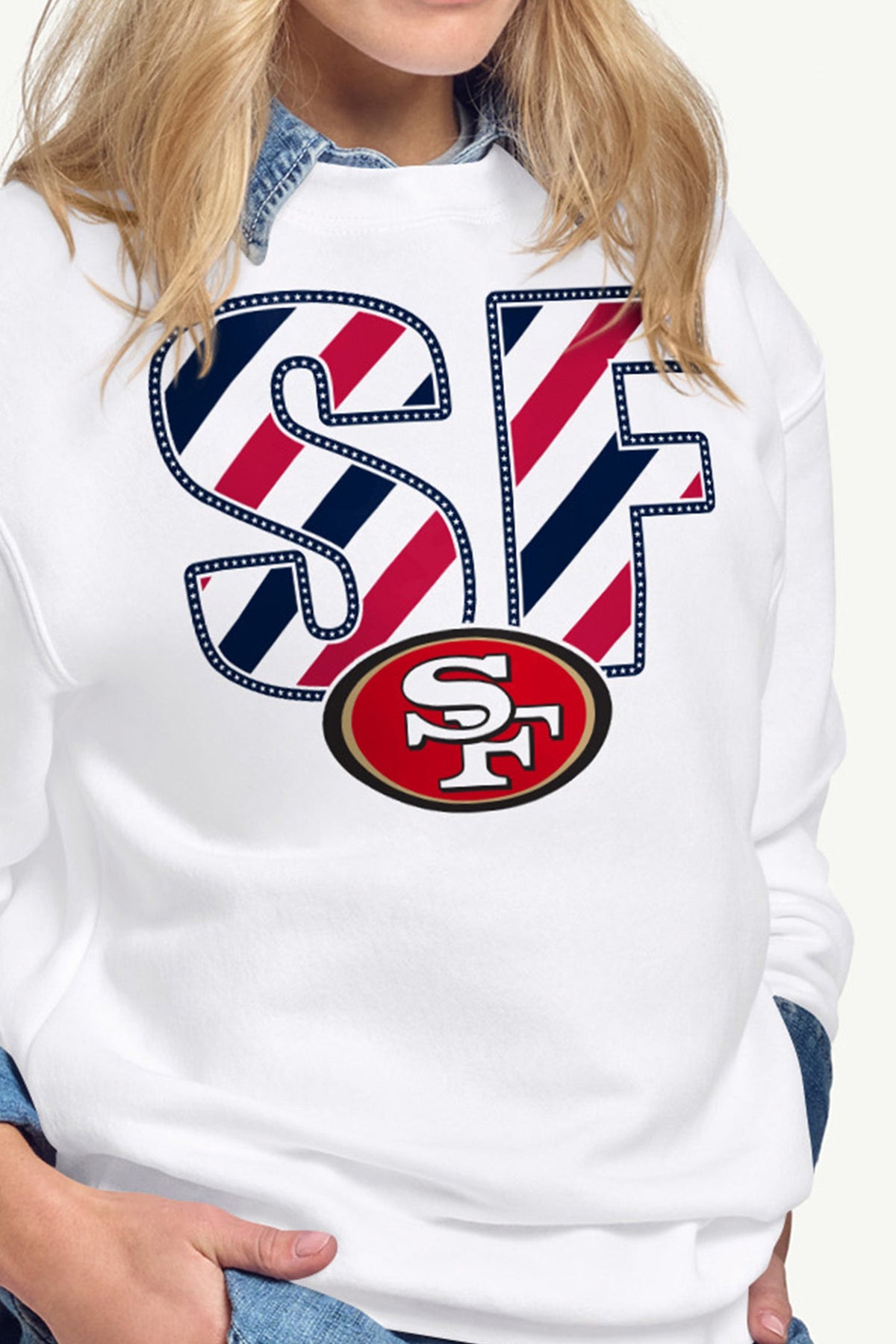 Starter Value | WOMENS SAN FRANCISCO 49ERS STARS AND STRIPES SWEATSHIRT