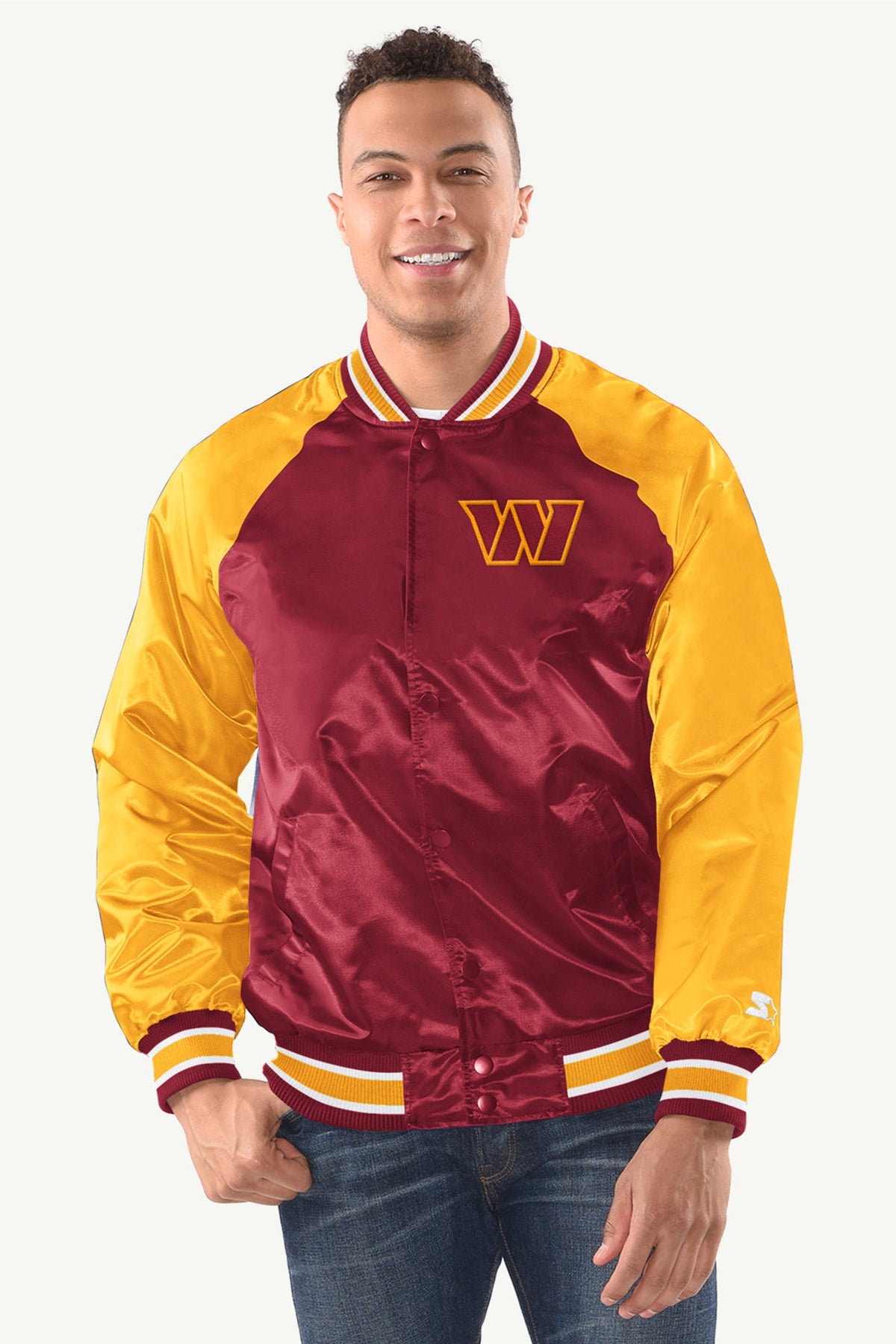 Starter Great Value | MENS WASHINGTON COMMANDERS INDUCTEE SATIN VARSITY JACKET