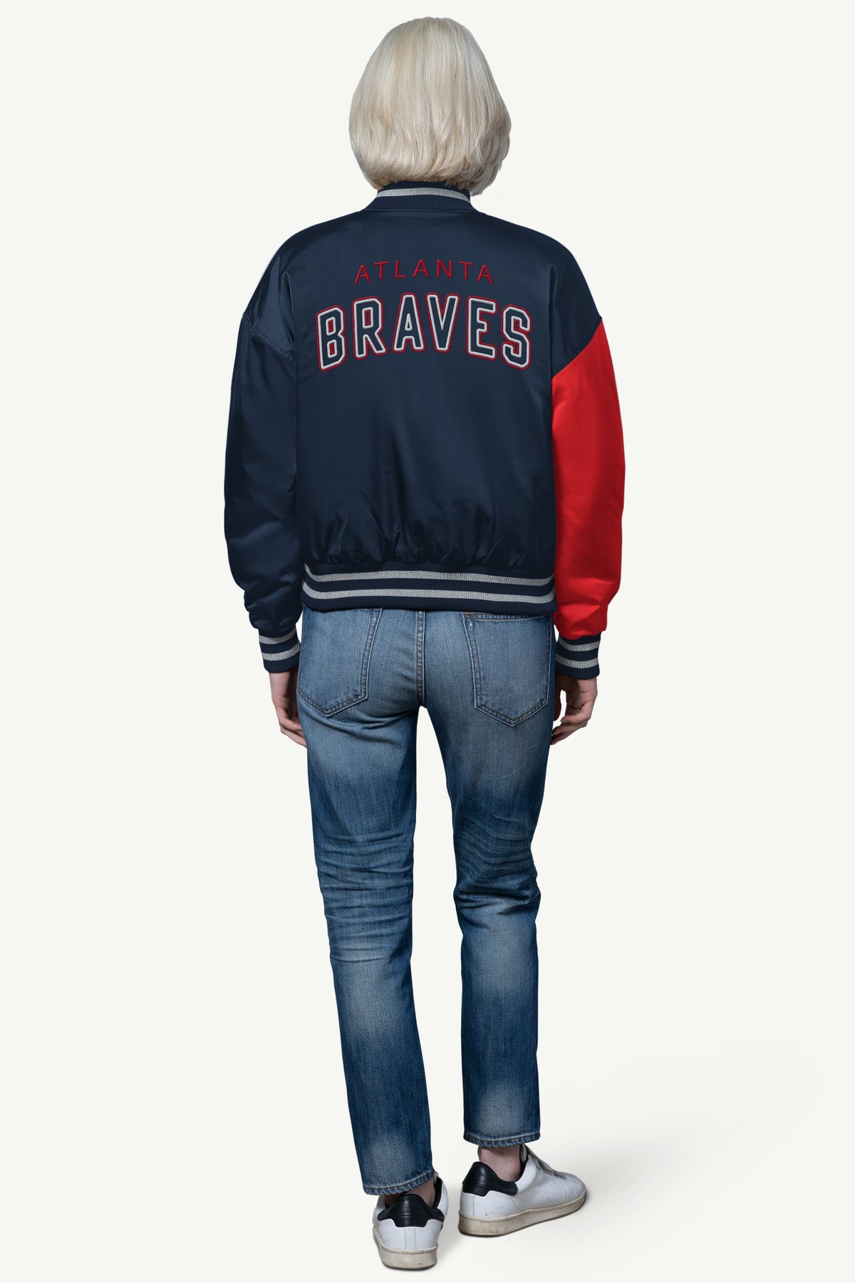 Starter Quality | WOMENS ATLANTA BRAVES OFFSIDE SATIN VARSITY JACKET