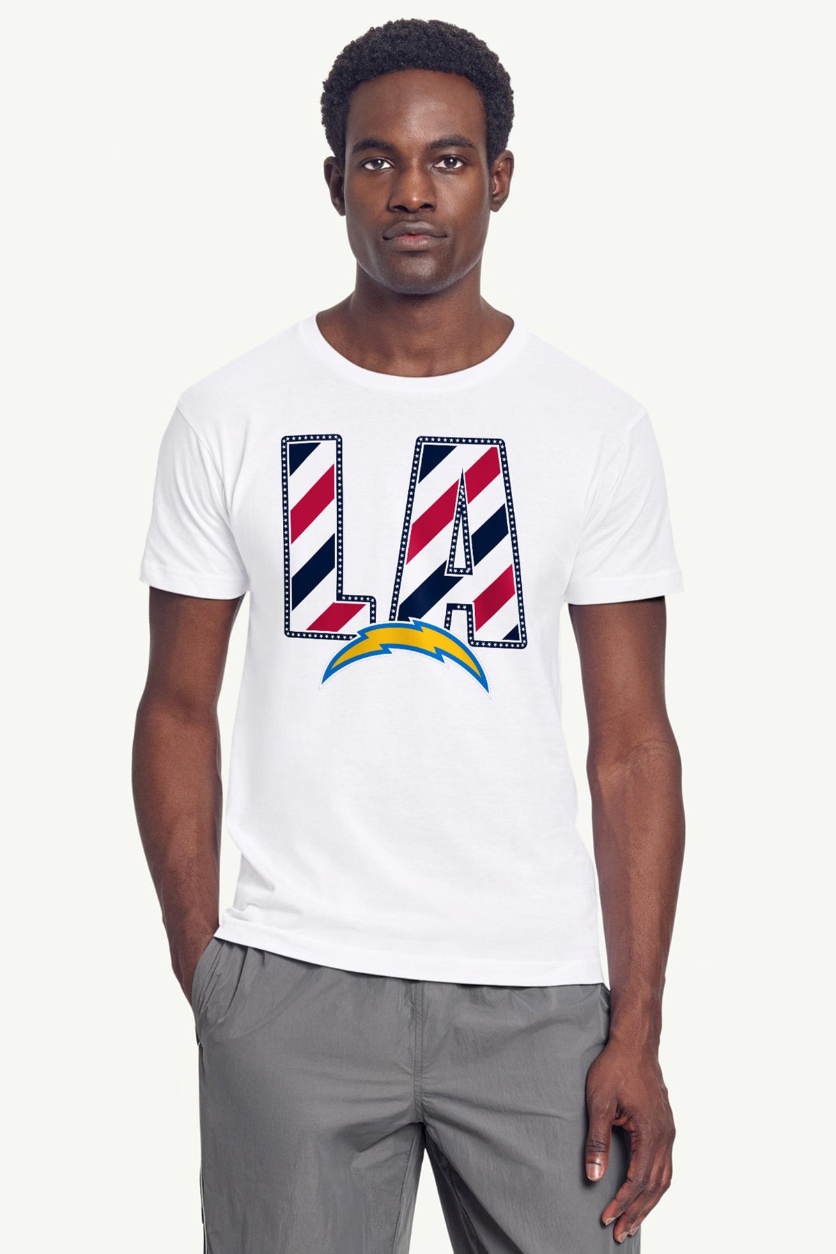 Starter Sale | MENS LOS ANGELES CHARGERS STARS AND STRIPES T SHIRT
