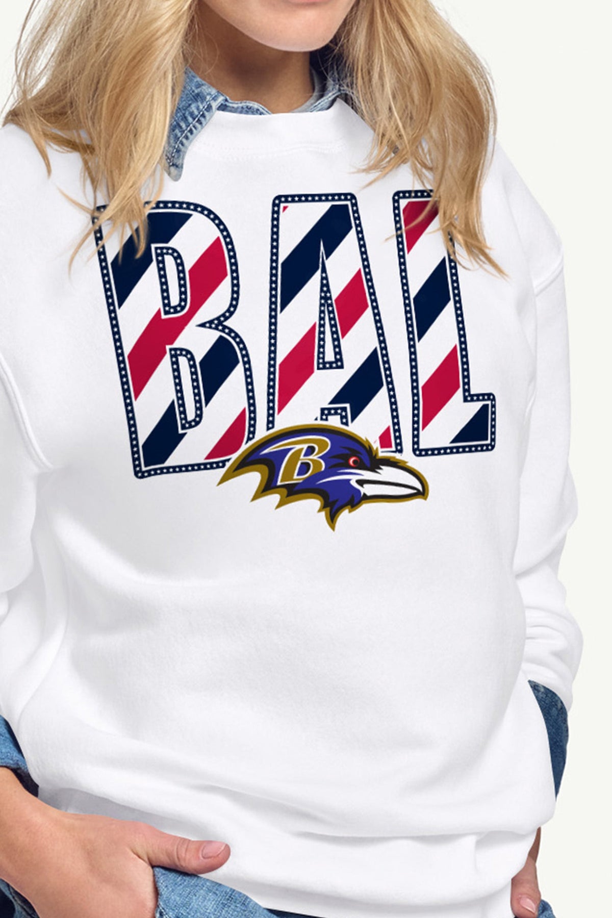 Starter Popular | WOMENS BALTIMORE RAVENS STARS AND STRIPES SWEATSHIRT