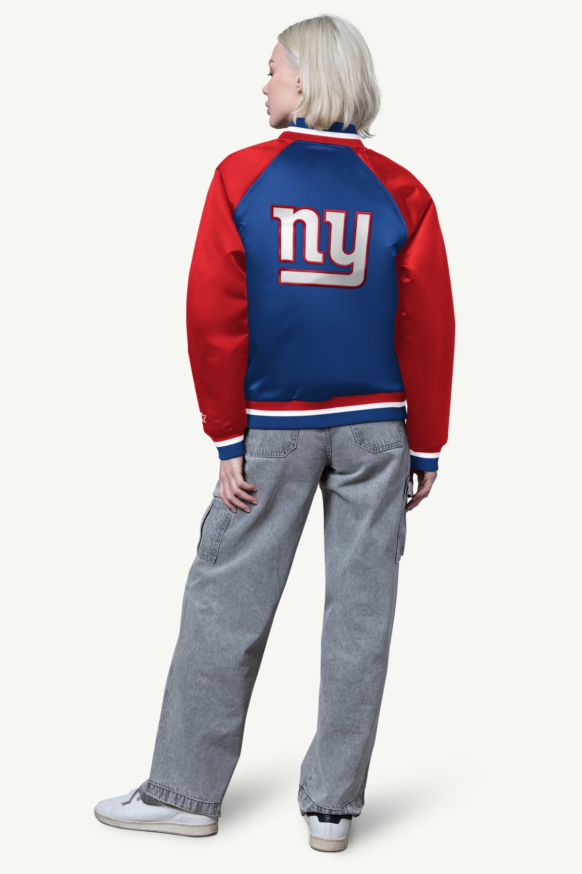 Starter Featured | WOMENS NEW YORK GIANTS FINAL SCORE SATIN VARSITY JACKET
