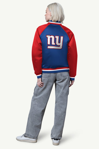 Starter Featured | WOMENS NEW YORK GIANTS FINAL SCORE SATIN VARSITY JACKET