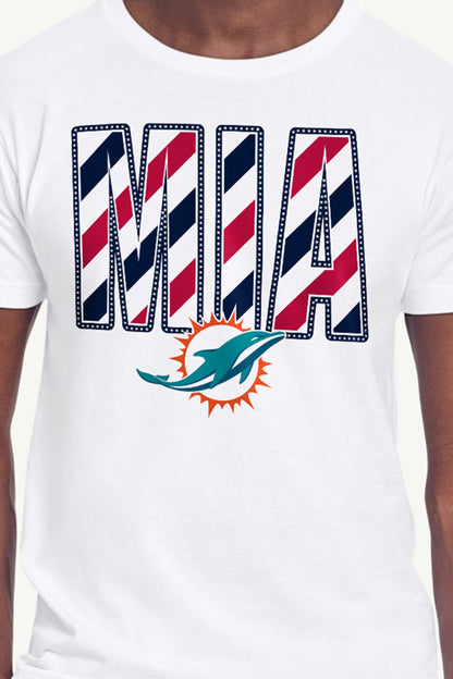 Starter Best Seller | MENS MIAMI DOLHPINS STARS AND STRIPES T SHIRT
