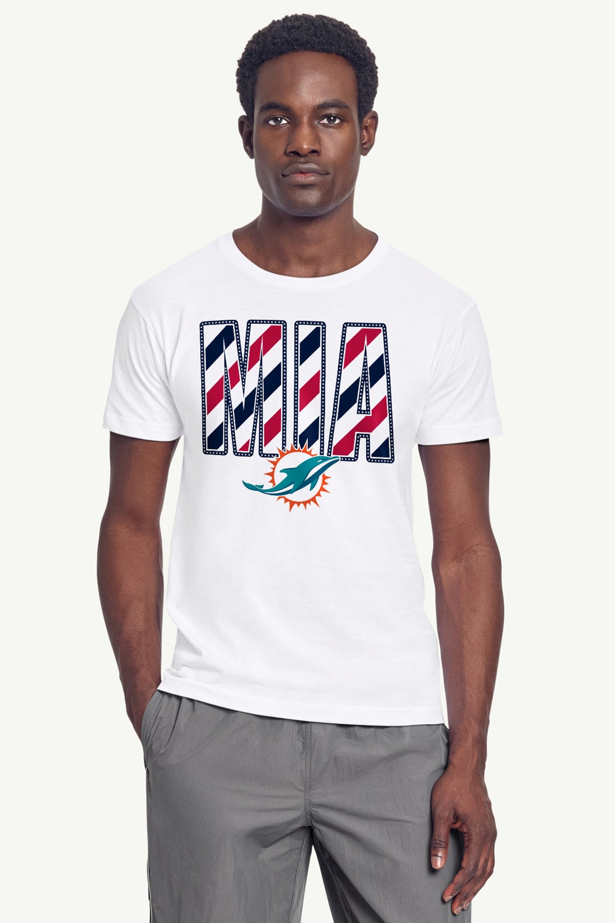 Starter Best Seller | MENS MIAMI DOLHPINS STARS AND STRIPES T SHIRT