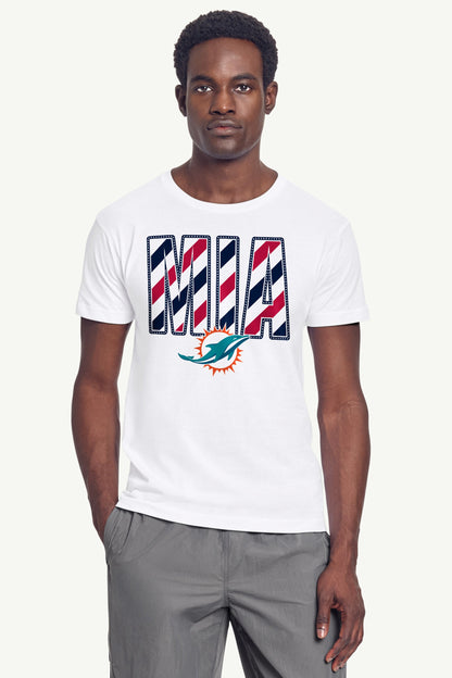 Starter Best Seller | MENS MIAMI DOLHPINS STARS AND STRIPES T SHIRT