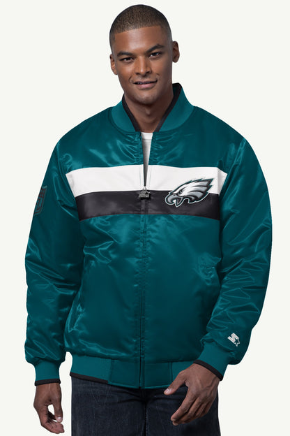 Starter Popular | MENS PHILADELPHIA EAGLES AMBASSADOR SATIN VARSITY JACKET