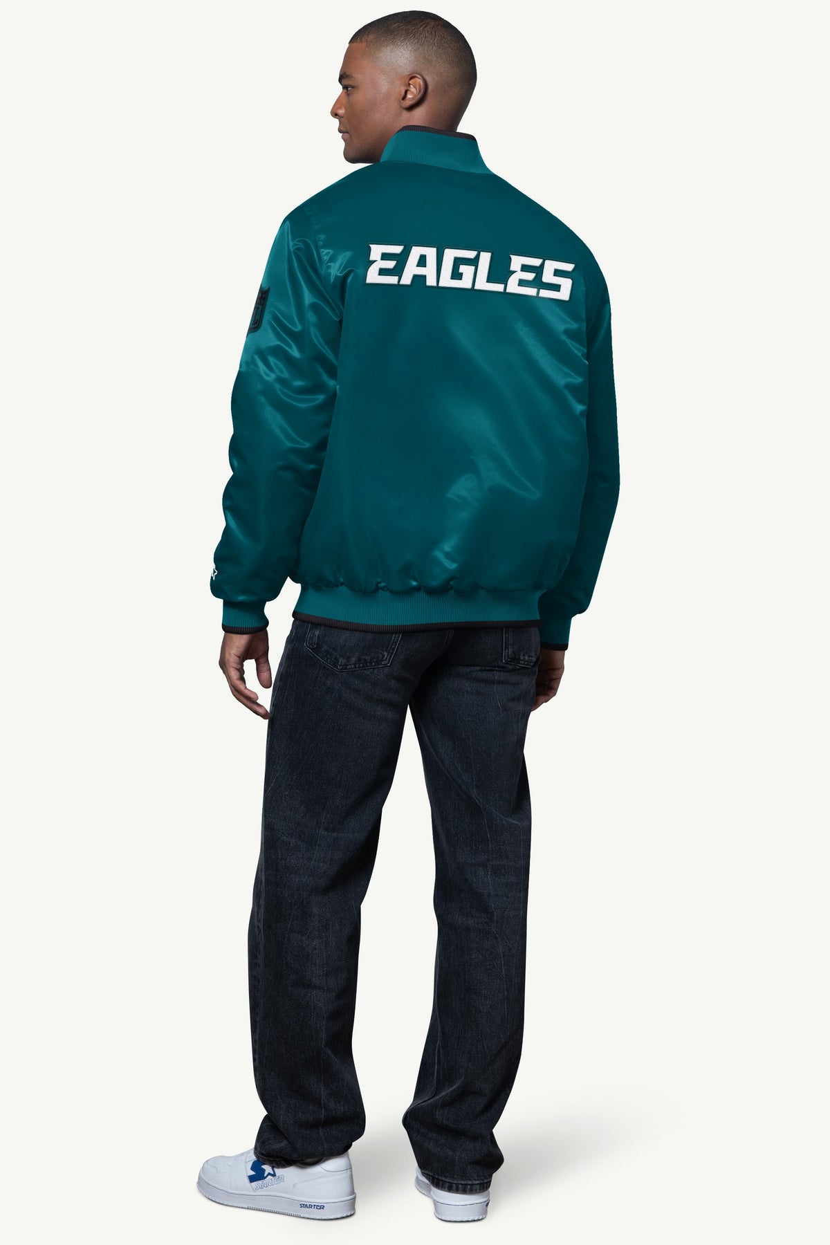 Starter Popular | MENS PHILADELPHIA EAGLES AMBASSADOR SATIN VARSITY JACKET