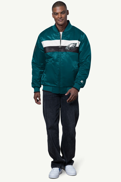 Starter Popular | MENS PHILADELPHIA EAGLES AMBASSADOR SATIN VARSITY JACKET
